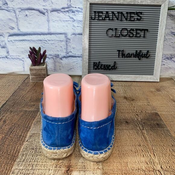 Paloma Blue Bow Suede Espadrilles Flats - Picture 5 of 12